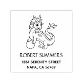 Chinese Dragon Address Zelfinktende Stempel (Design)