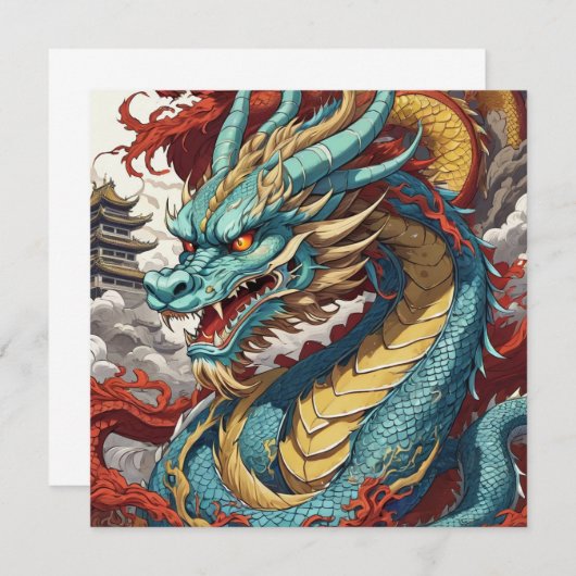 Chinese Dragon art kaart (Voorkant / Achterkant)