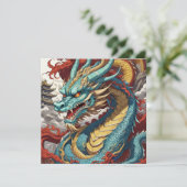 Chinese Dragon art kaart (Staand voorkant)