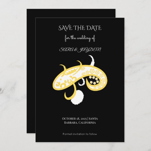 Chinese Dragon Art – Mandala Paisley Boho Poster Save The Date (Voorkant / Achterkant)