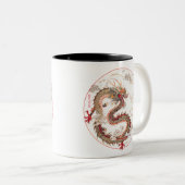 Chinese Dragon Art Tweekleurige Koffiemok (Voorkant rechts)