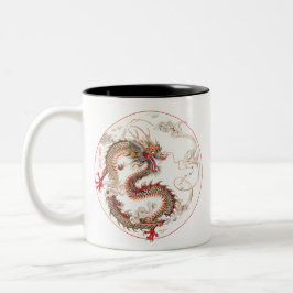 Chinese Dragon Art Tweekleurige Koffiemok