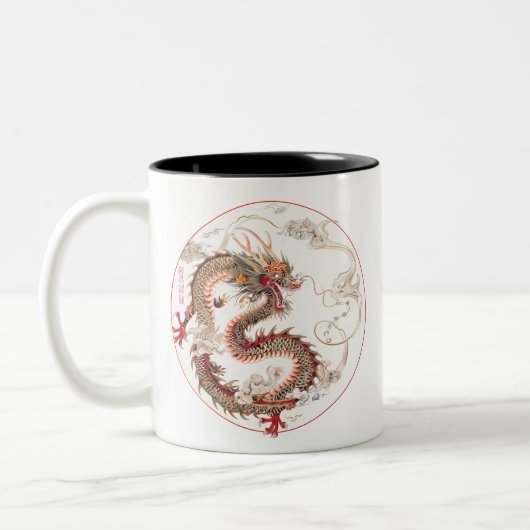Chinese Dragon Art Tweekleurige Koffiemok (Links)