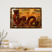 Chinese Dragon Asian Motif Poster (Keuken)