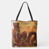 Chinese Dragon Asian Motif Tote Bag (Achterkant)