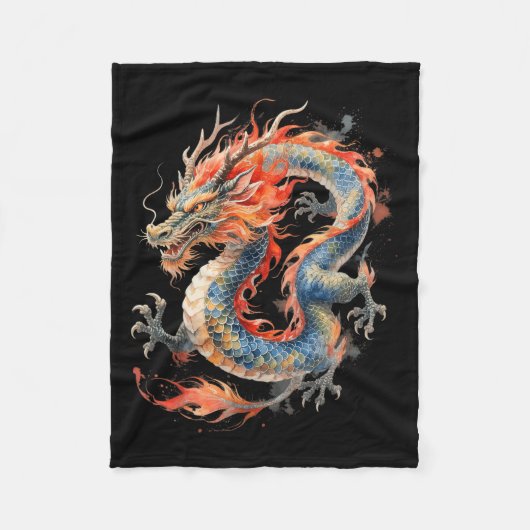 Chinese Dragon Asian Mythology Zodiac Fleece Deken (Voorkant)