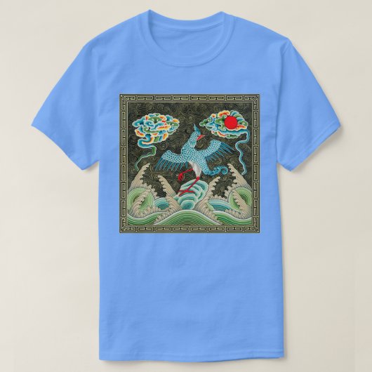 CHINESE DRAGON BIRD TILE T-SHIRT (Design voorkant)