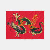Chinese dragon Black Fleece Blanket Deken (Voorkant (Horizontaal))