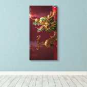 chinese dragon canvas afdruk (Insitu (Houten vloer))