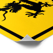 Chinese Dragon Crossing Highway Sign Poster (Hoek)
