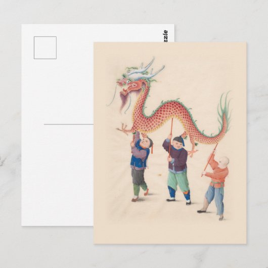 Chinese Dragon Dance Post Kaart (Voorkant / Achterkant)