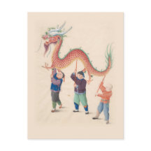 Chinese Dragon Dance Post Kaart