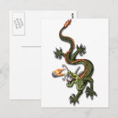 Chinese Dragon en Pearl Briefkaart (Voorkant / Achterkant)