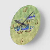 Chinese Dragon Fantasy Art Designer Clot Ronde Klok (Hoek)