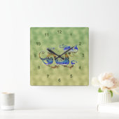 Chinese Dragon Fantasy Art Designer Clot Vierkante Klok (Huis)