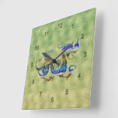 Chinese Dragon Fantasy Art Designer Clot Vierkante Klok (Hoek)