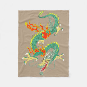 Chinese Dragon Fleece Blanket Deken