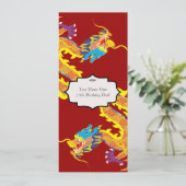 Chinese Dragon geïnspireerde uitnodiging (Staand voorkant)