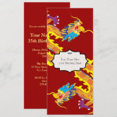 Chinese Dragon geïnspireerde uitnodiging (Voorkant / Achterkant)