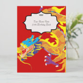 Chinese Dragon geïnspireerde uitnodiging (Staand voorkant)