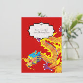 Chinese Dragon geïnspireerde uitnodiging (Staand voorkant)