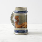 Chinese Dragon Grey/Blue 22 oz Stein Bierpul (Voorkant links)