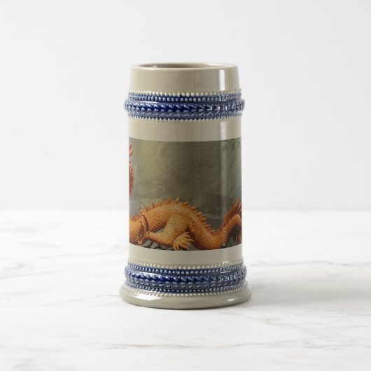 Chinese Dragon Grey/Blue 22 oz Stein Bierpul (Center)