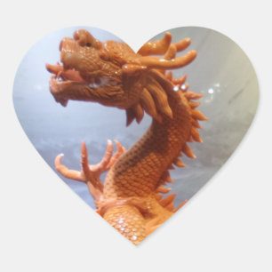 Chinese dragon Heart Sticker
