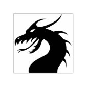 Chinese Dragon hoofd spiegel silhouet art stempel (Afrduk)