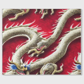 Chinese Dragon Illustratie Cadeaupapier (Vlak)