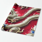 Chinese Dragon Illustratie Cadeaupapier (Uitgerold)