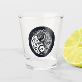 Chinese Dragon in Black and White Personalized Shot Glas