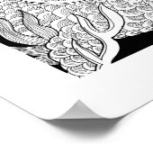 Chinese Dragon Ink Sketch Wall Art Print (Hoek)