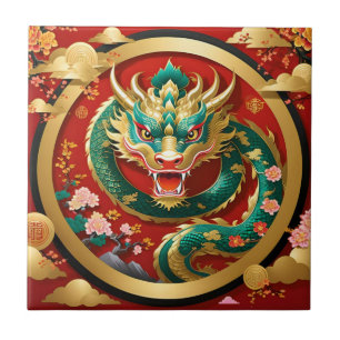 Chinese Dragon Keramische Tegel Tegeltje