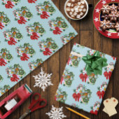 Chinese Dragon Kerstkrans Cadeaupapier