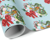 Chinese Dragon Kerstkrans Cadeaupapier (Rol Hoek)