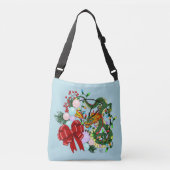 Chinese Dragon Kerstkrans Crossbody Tas (Voorkant)