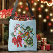 Chinese Dragon Kerstkrans Crossbody Tas