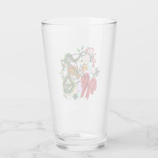 Chinese Dragon Kerstkrans Glas (Achterkant)