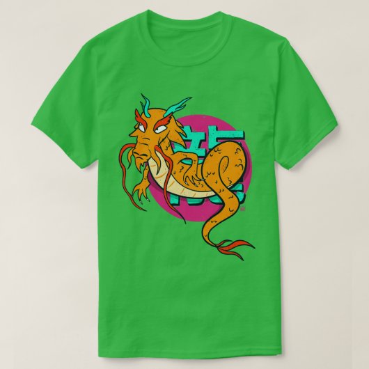 Chinese Dragon Lange Aziatische Straat Stijl T-shirt (Design voorkant)