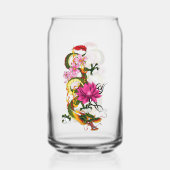 Chinese Dragon Lotus Kersenbloesem Blikvorm Glas (Achterkant)