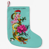 Chinese Dragon Lotus Kersenbloesem Kleine Kerstsok (Voorkant)