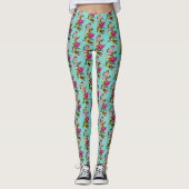 Chinese Dragon Lotus Kersenbloesem Leggings (Voorkant)