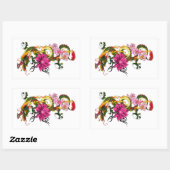 Chinese Dragon Lotus Kersenbloesem Rechthoekige Sticker (Vel)