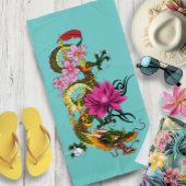 Chinese Dragon Lotus Kersenbloesem Strandlaken