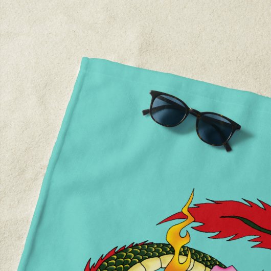 Chinese Dragon Lotus Kersenbloesem Strandlaken (In situ)