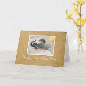 Chinese Dragon Lunar New Year 5"x7"-kaart Kaart (Gele Bloem)
