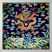 Chinese dragon Mandarin Square Rank Badge Poster (Voorkant)