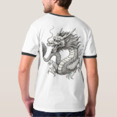 Chinese Dragon Mannen Ringer T-shirt 🐉👕 (Achterkant volledig)