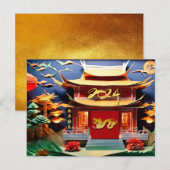 Chinese Dragon Nieuwjaar 2024 Tempel HPc Briefkaart (Voorkant / Achterkant)